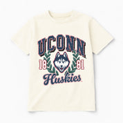 UCONN HUSKIES RAISED ON VICTORY CLASSIC FIT COTTON BLEND CREWNECK TEE