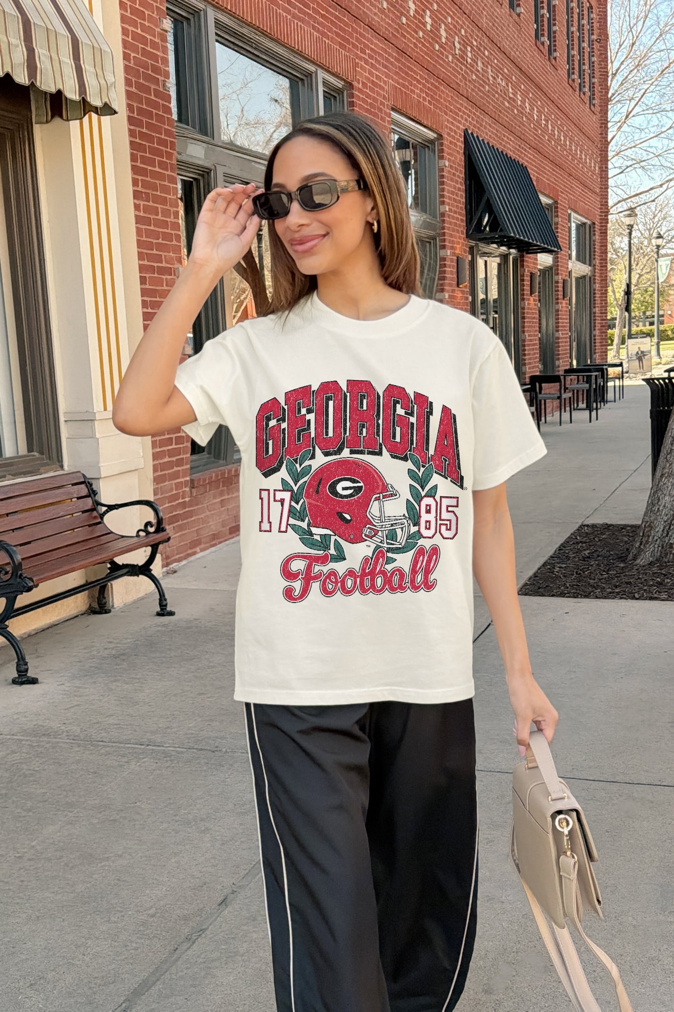 GEORGIA BULLDOGS RAISED ON VICTORY CLASSIC FIT COTTON BLEND CREWNECK TEE