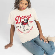GEORGIA BULLDOGS YOU KNOW OUR NAME CLASSIC FIT COTTON BLEND CREWNECK TEE