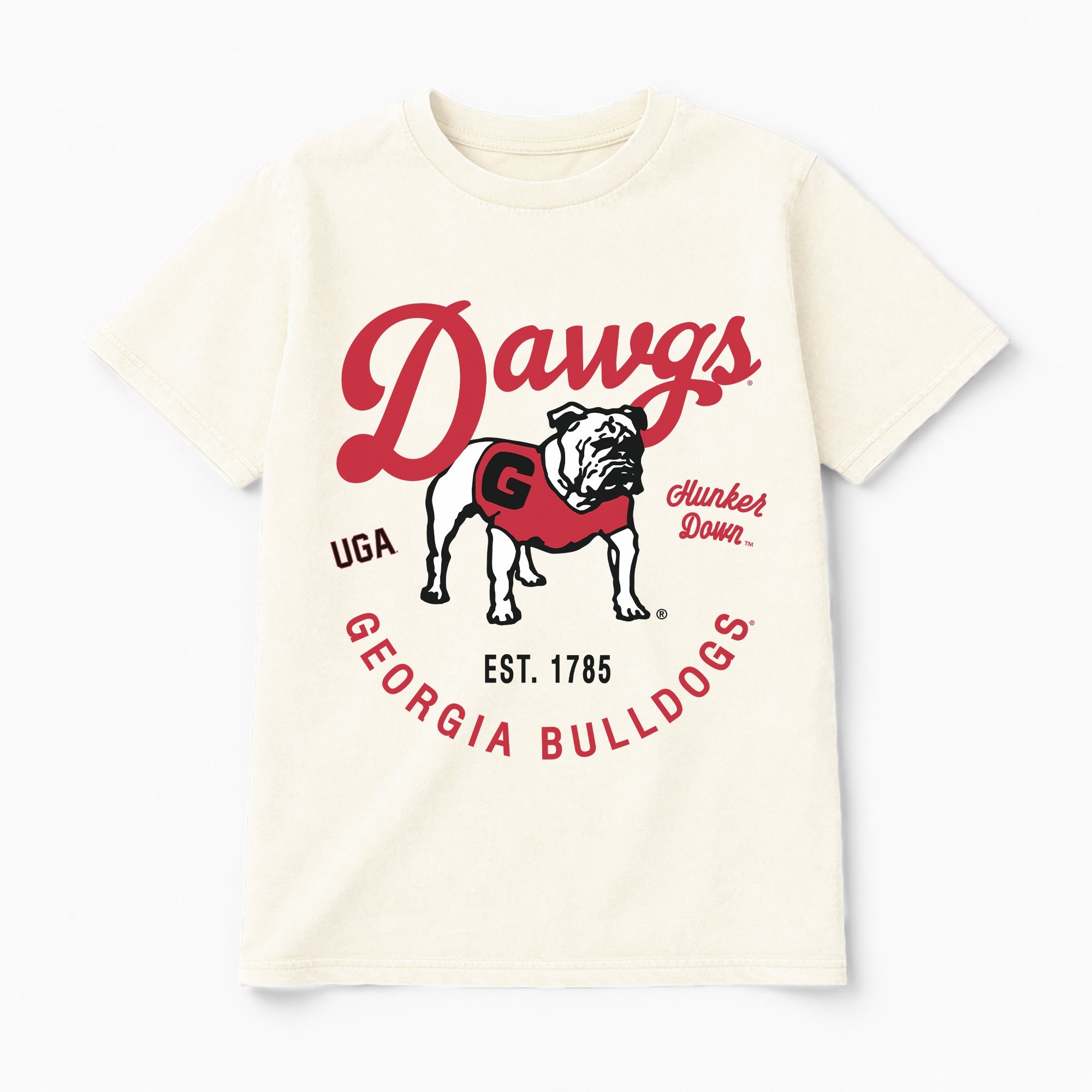 GEORGIA BULLDOGS YOU KNOW OUR NAME CLASSIC FIT COTTON BLEND CREWNECK TEE