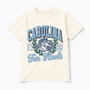 NORTH CAROLINA TAR HEELS RAISED ON VICTORY CLASSIC FIT COTTON BLEND CREWNECK TEE