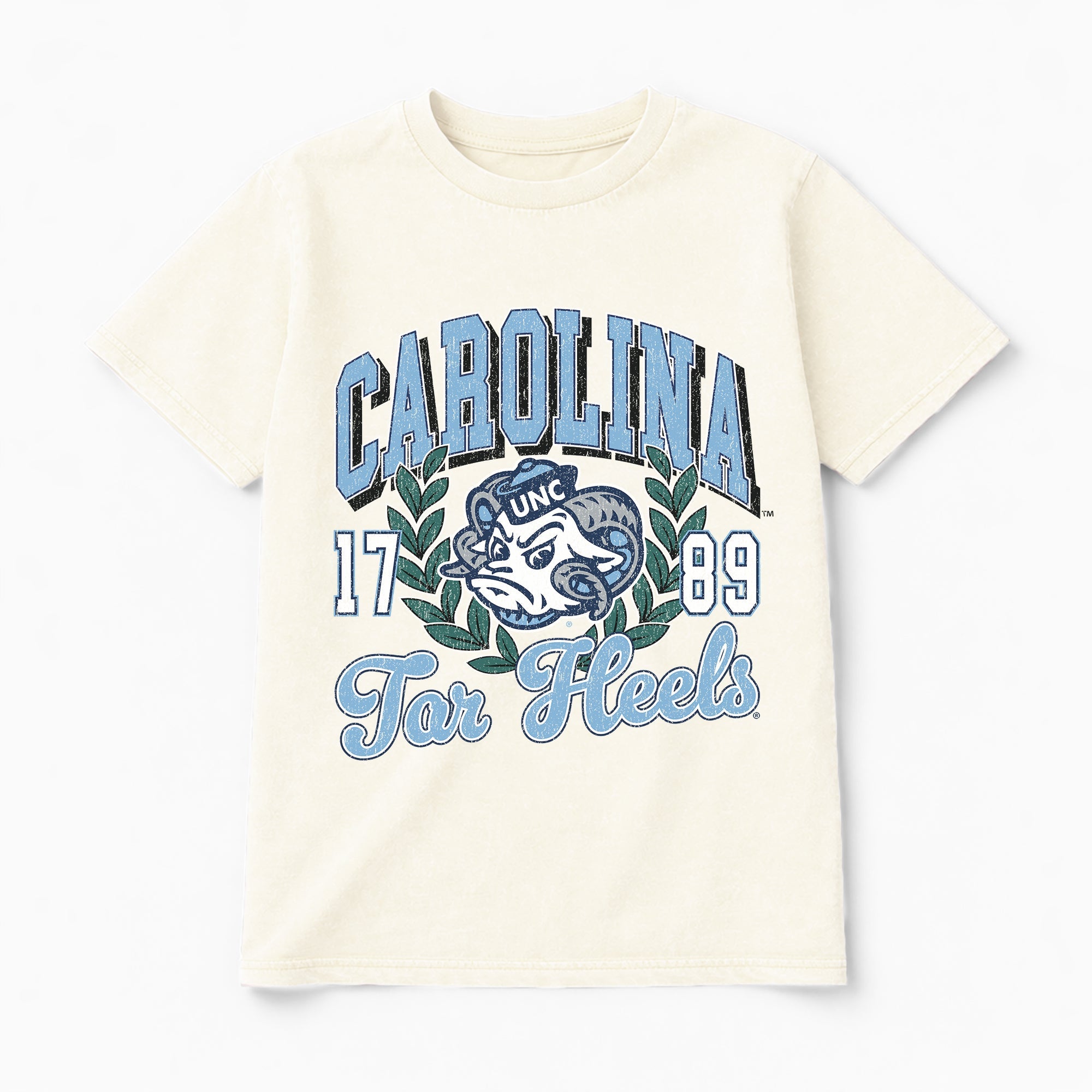 NORTH CAROLINA TAR HEELS RAISED ON VICTORY CLASSIC FIT COTTON BLEND CREWNECK TEE