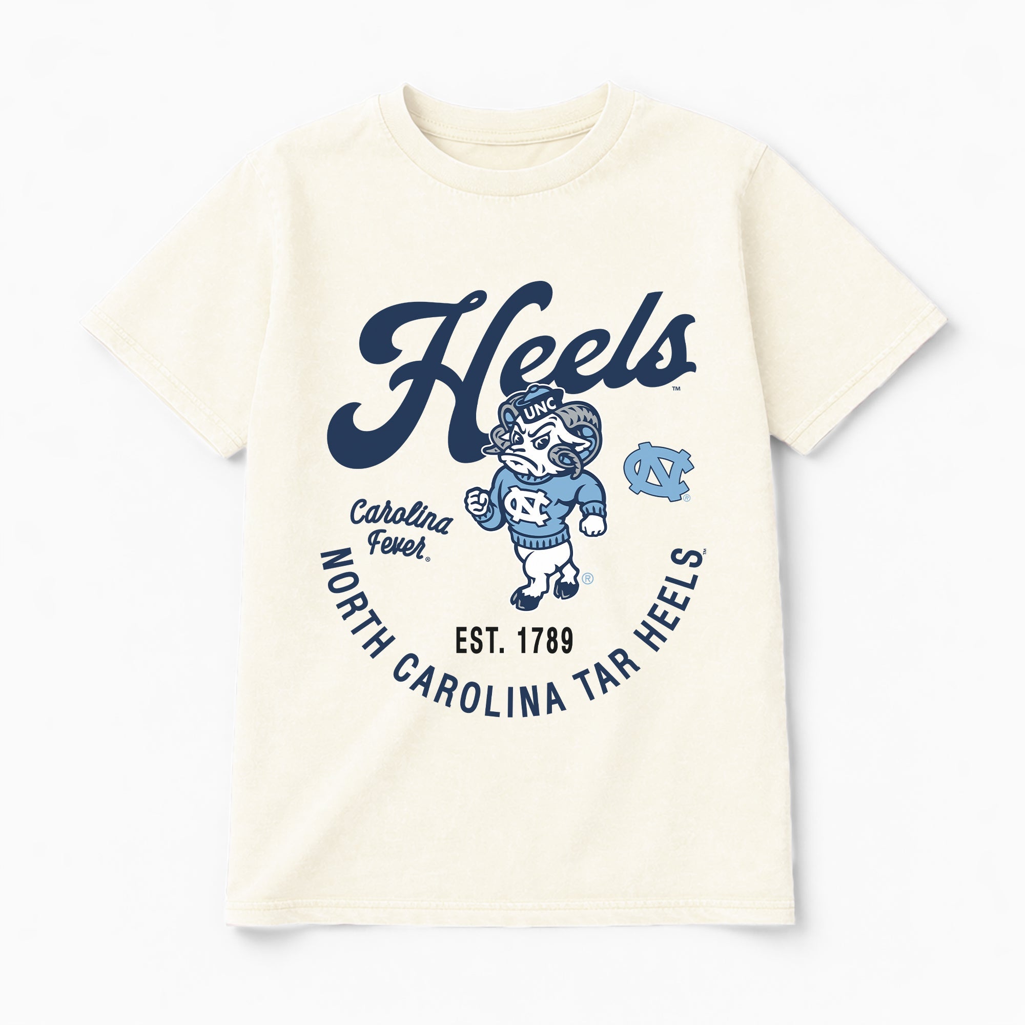 NORTH CAROLINA TAR HEELS YOU KNOW OUR NAME CLASSIC FIT COTTON BLEND CREWNECK TEE
