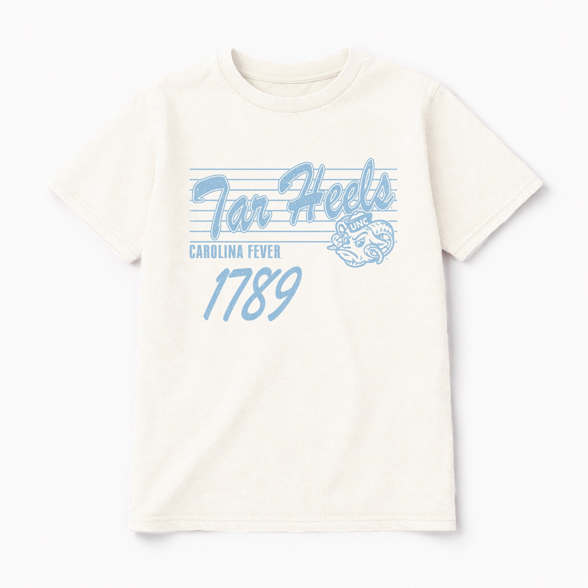 NORTH CAROLINA TAR HEELS OLD SCHOOL CLASSIC FIT COTTON BLEND CREWNECK TEE
