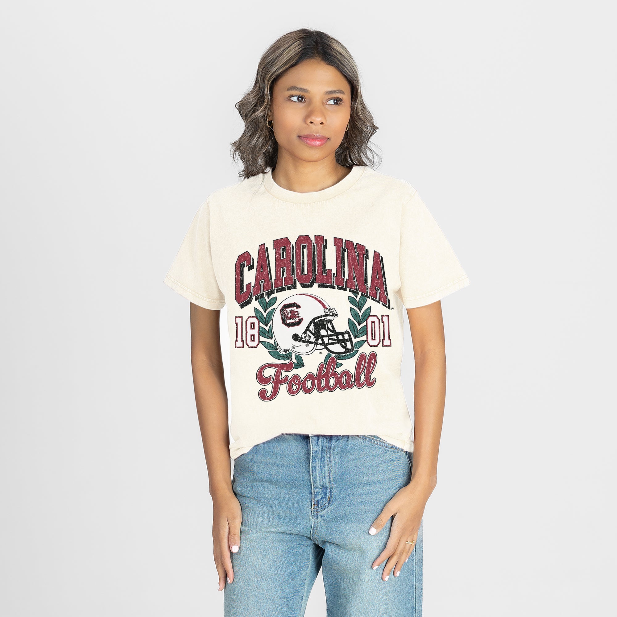 SOUTH CAROLINA GAMECOCKS RAISED ON VICTORY CLASSIC FIT COTTON BLEND CREWNECK TEE
