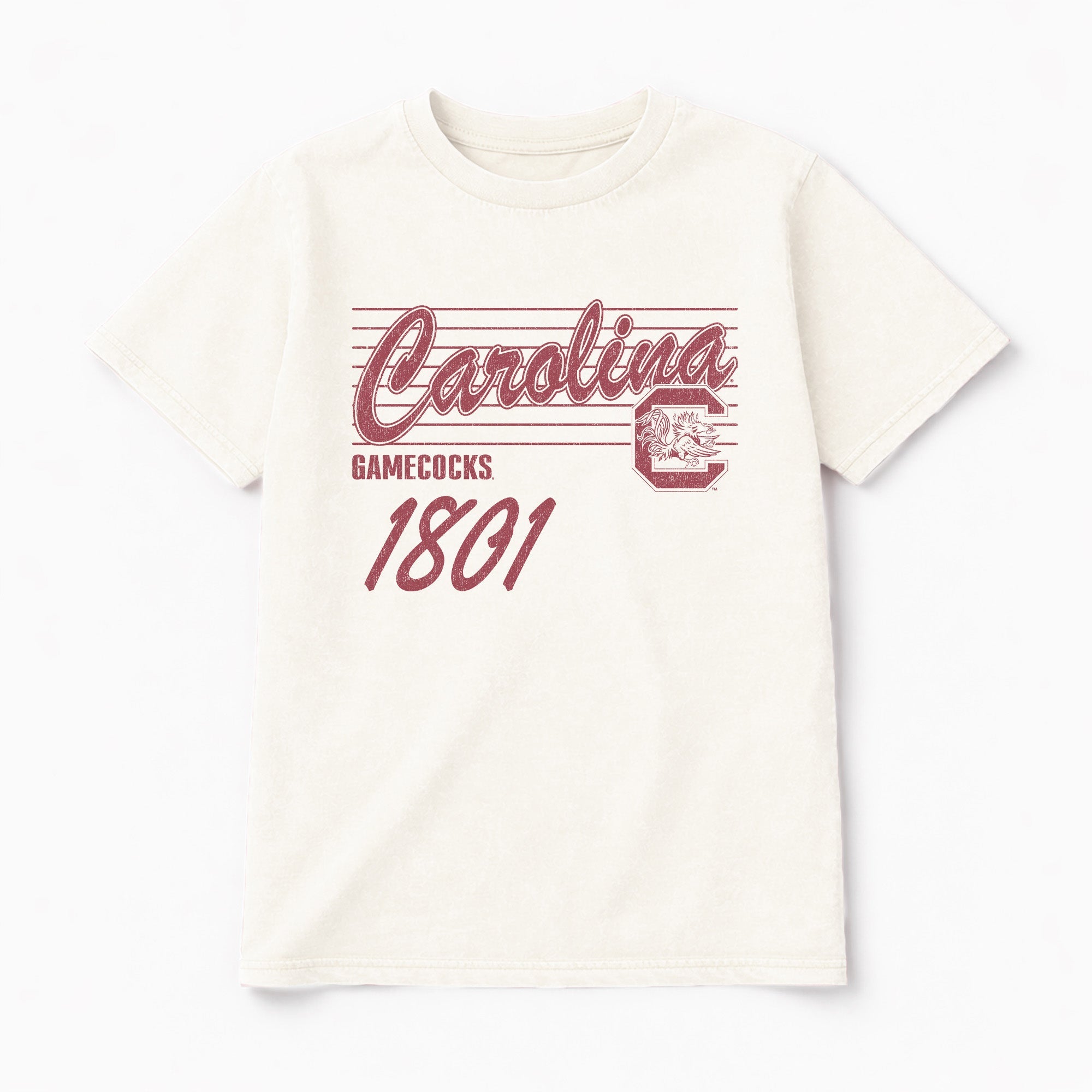 SOUTH CAROLINA GAMECOCKS OLD SCHOOL CLASSIC FIT COTTON BLEND CREWNECK TEE