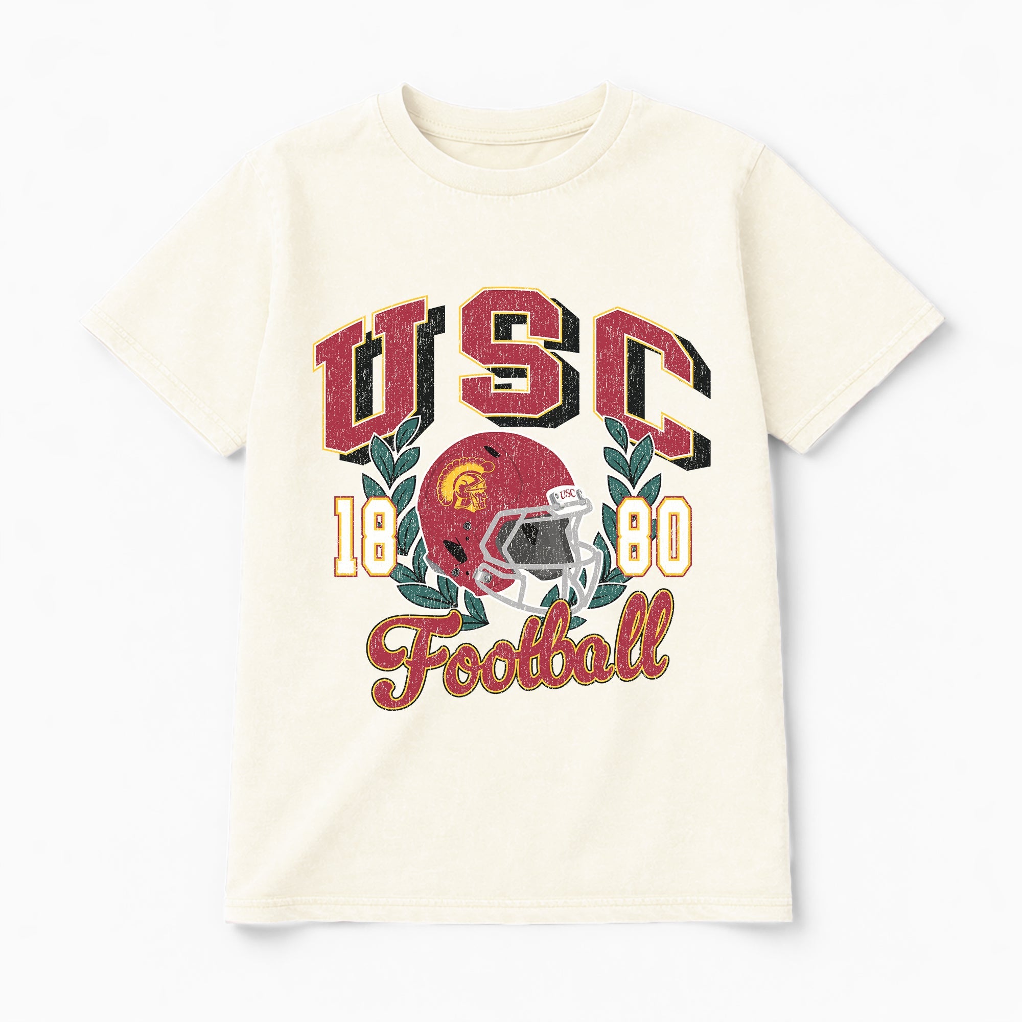USC TROJANS RAISED ON VICTORY CLASSIC FIT COTTON BLEND CREWNECK TEE