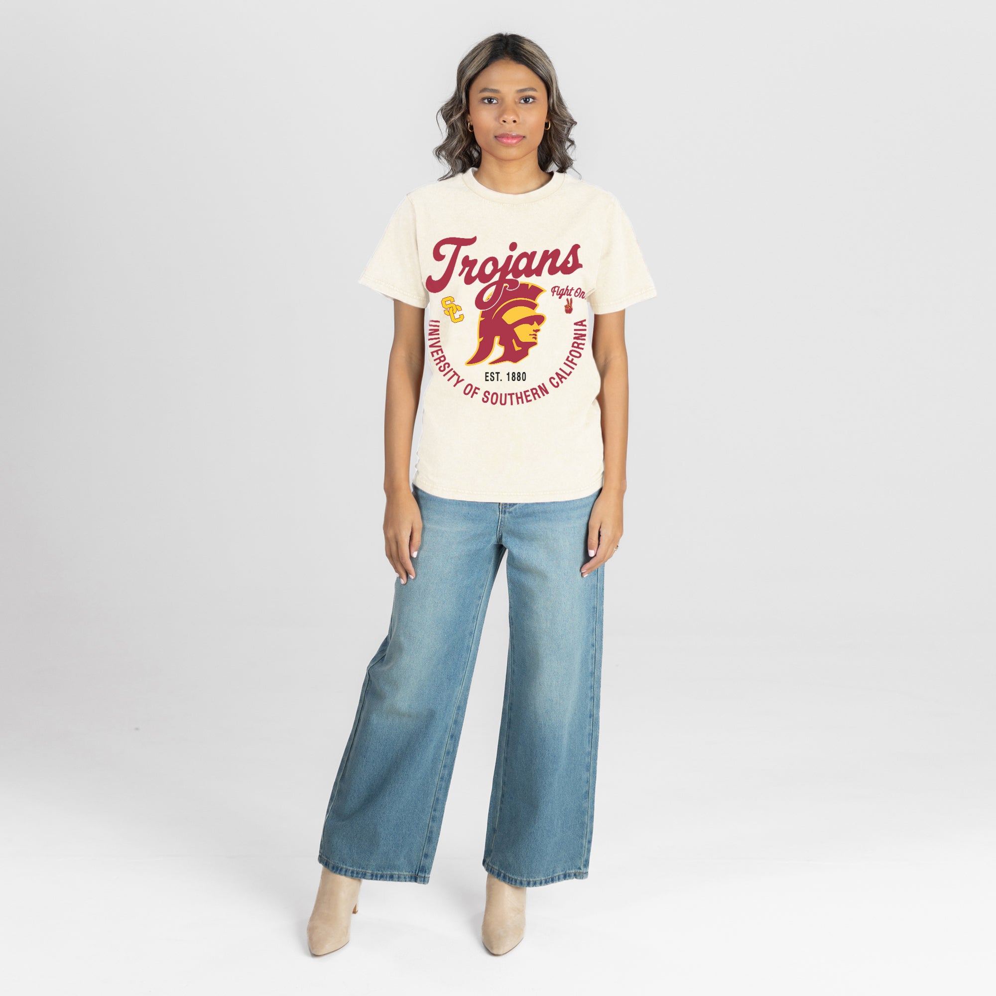 USC TROJANS YOU KNOW OUR NAME CLASSIC FIT COTTON BLEND CREWNECK TEE