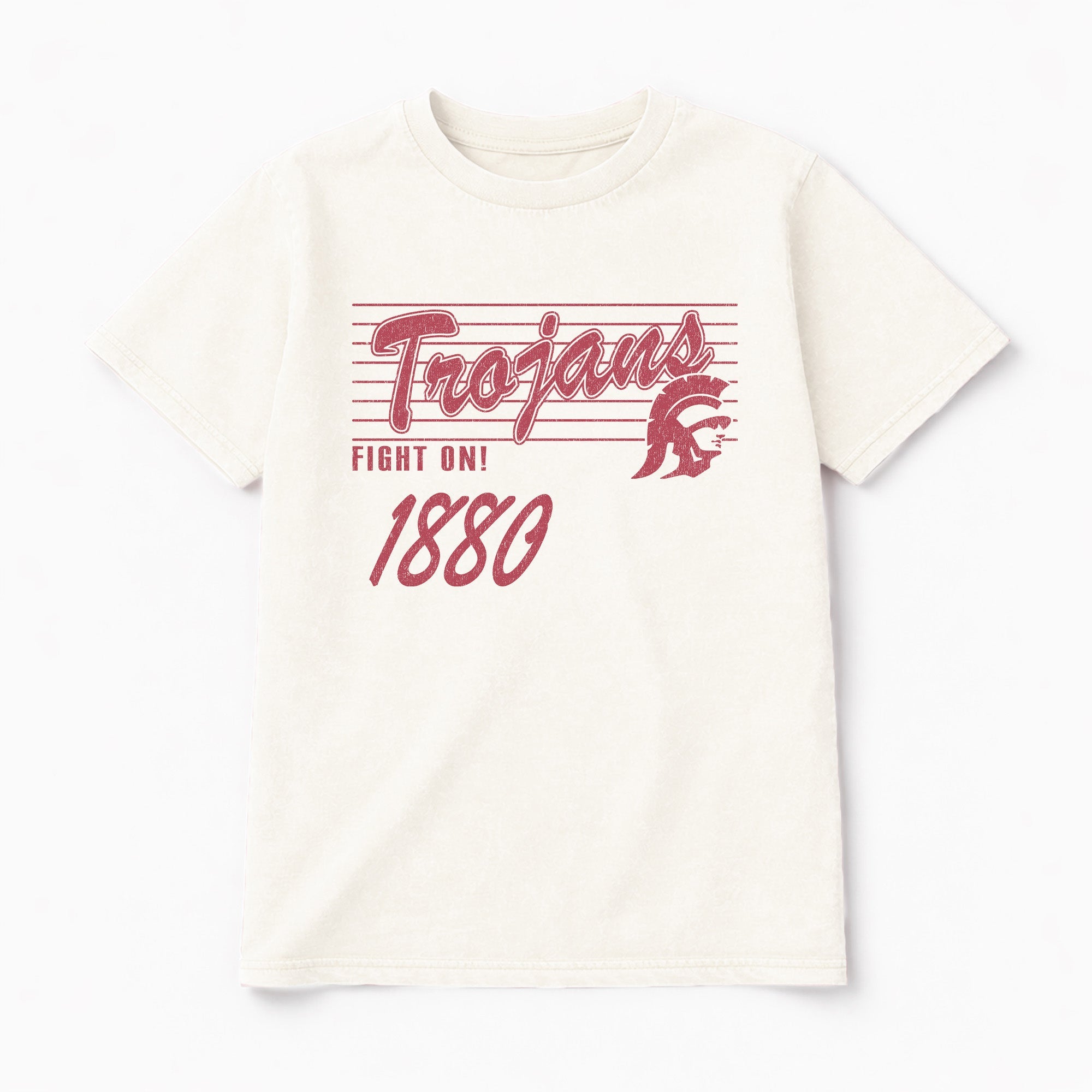 USC TROJANS OLD SCHOOL CLASSIC FIT COTTON BLEND CREWNECK TEE