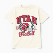 UTAH UTES RAISED ON VICTORY CLASSIC FIT COTTON BLEND CREWNECK TEE