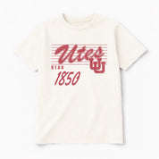 UTAH UTES OLD SCHOOL CLASSIC FIT COTTON BLEND CREWNECK TEE