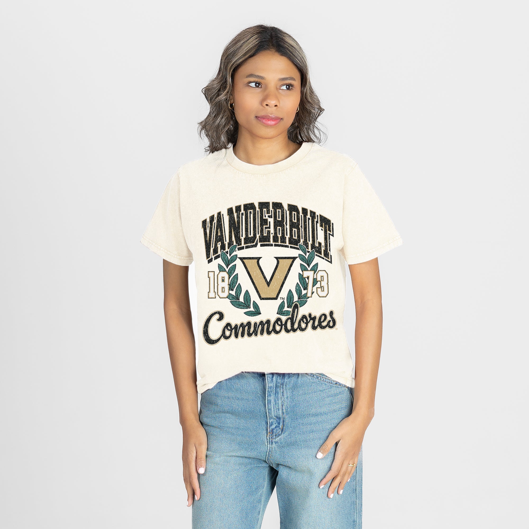 VANDERBILT COMMODORES RAISED ON VICTORY CLASSIC FIT COTTON BLEND CREWNECK TEE