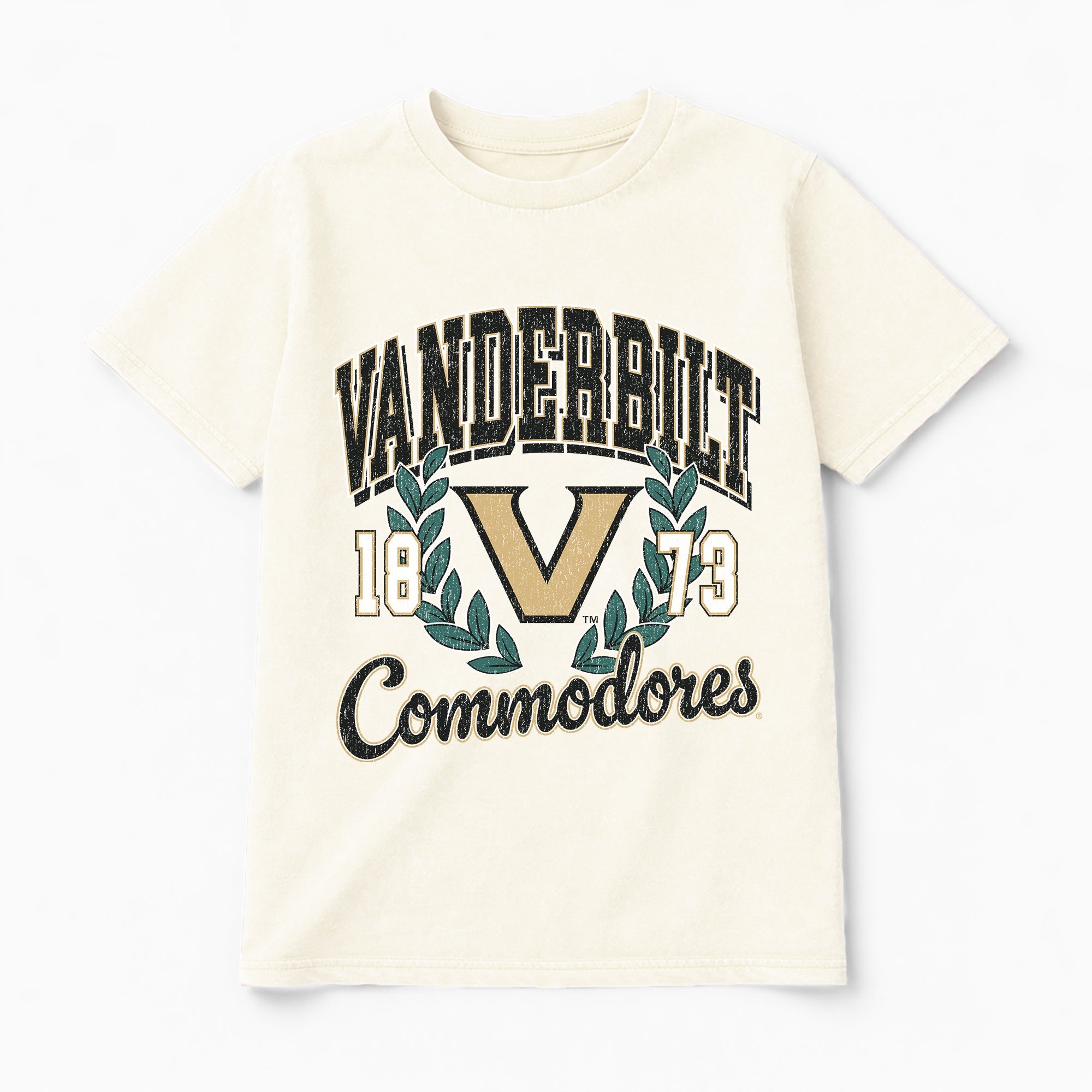 VANDERBILT COMMODORES RAISED ON VICTORY CLASSIC FIT COTTON BLEND CREWNECK TEE