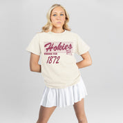VIRGINIA TECH HOKIES OLD SCHOOL CLASSIC FIT COTTON BLEND CREWNECK TEE