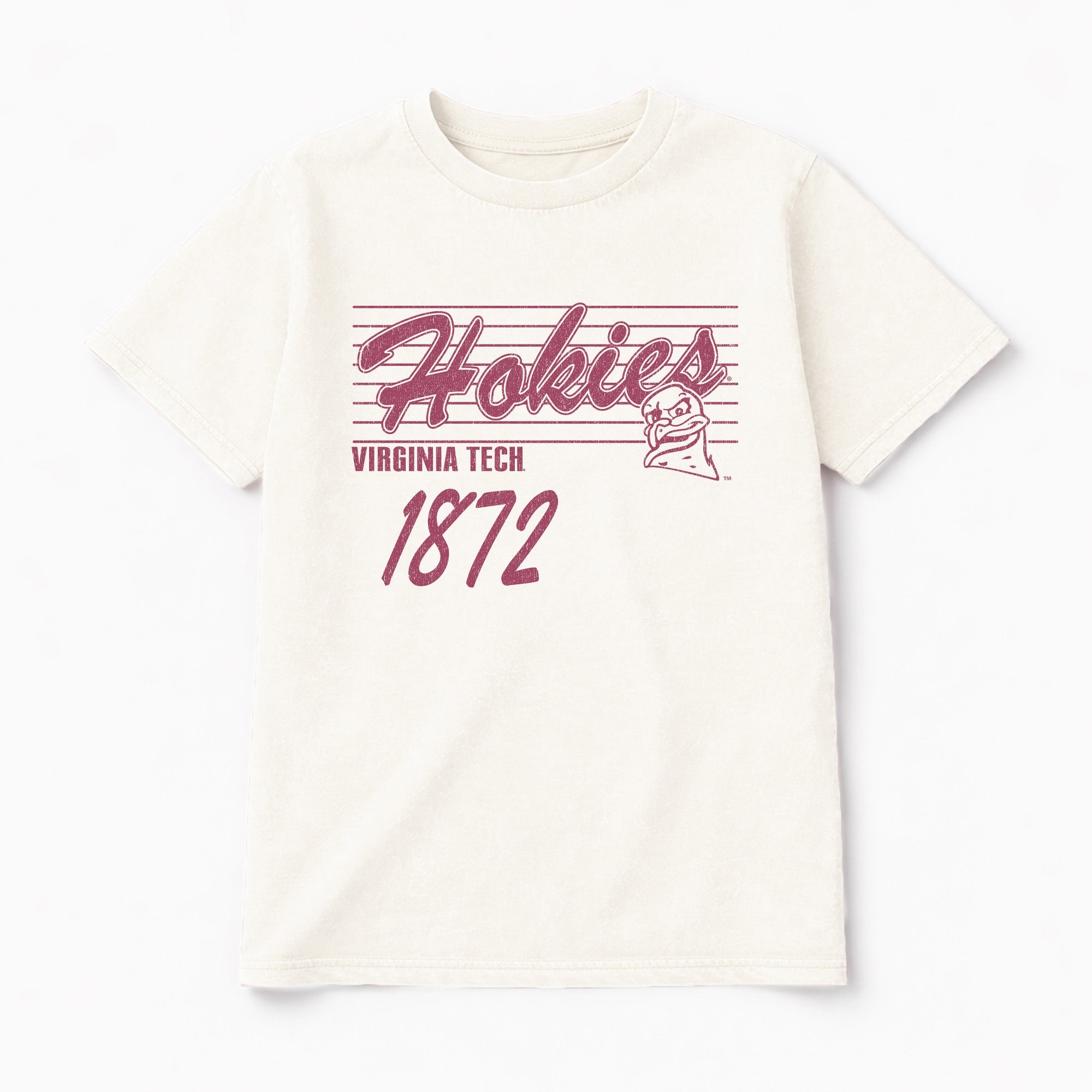 VIRGINIA TECH HOKIES OLD SCHOOL CLASSIC FIT COTTON BLEND CREWNECK TEE
