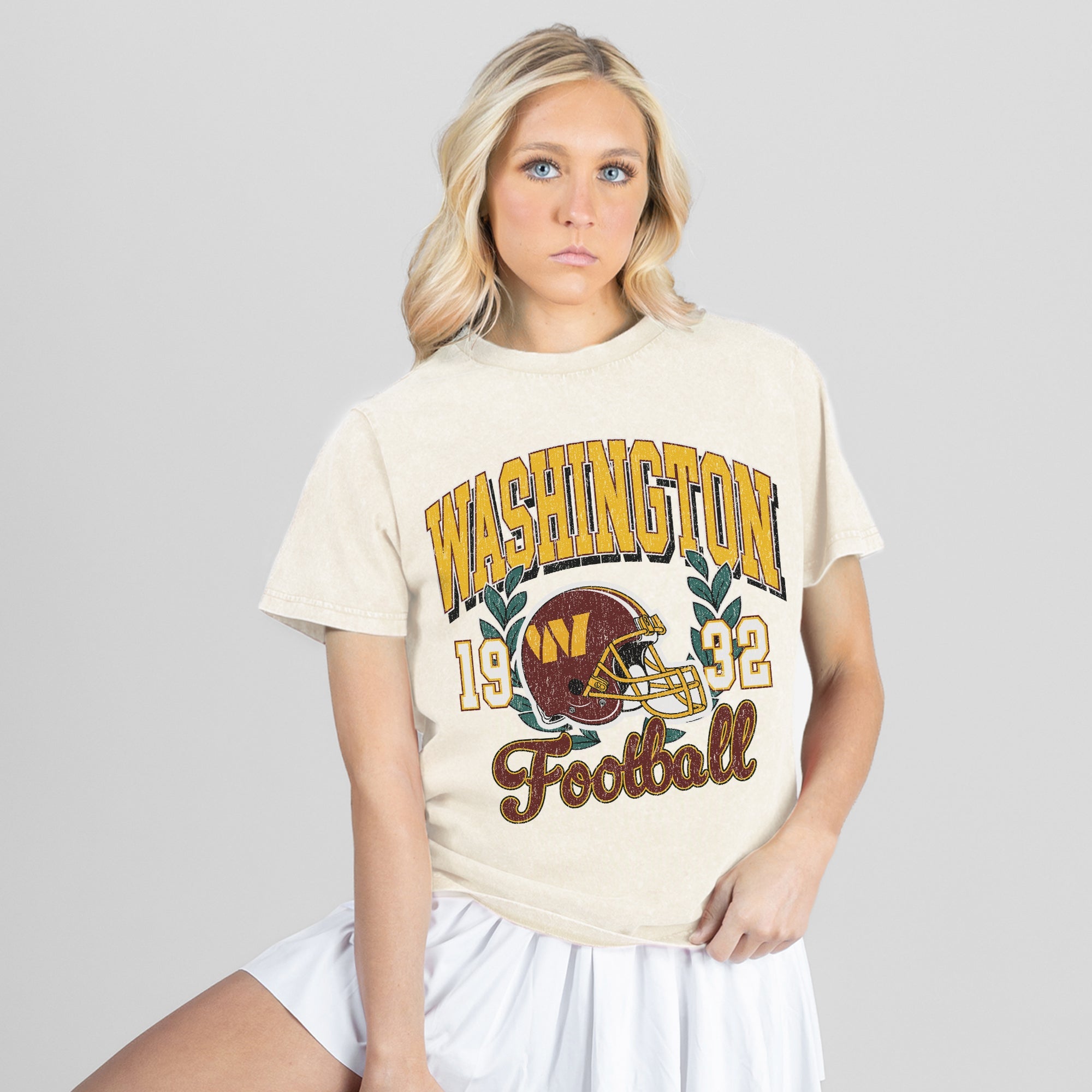 WASHINGTON COMMANDERS RAISED ON VICTORY CLASSIC FIT COTTON BLEND CREWNECK TEE