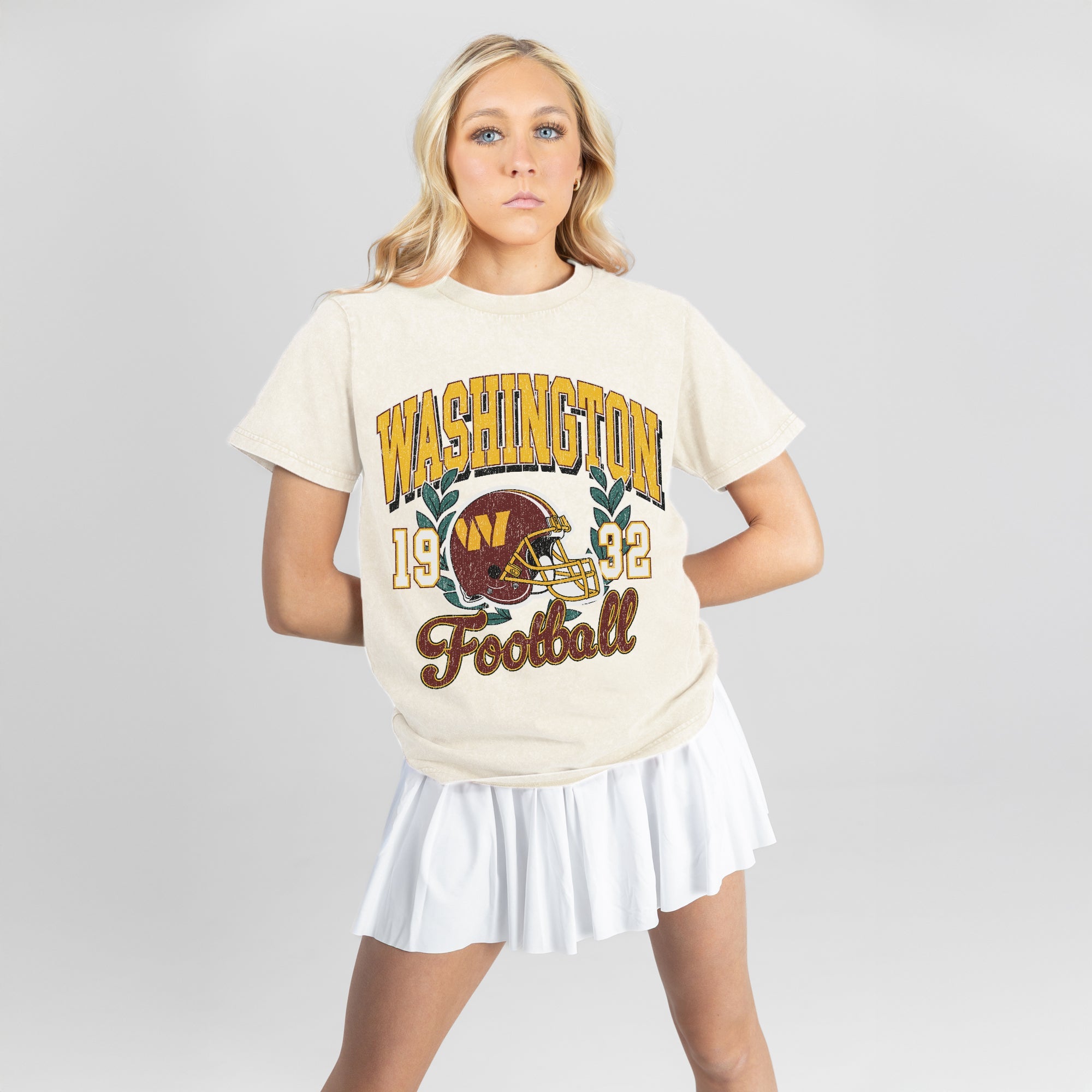 WASHINGTON COMMANDERS RAISED ON VICTORY CLASSIC FIT COTTON BLEND CREWNECK TEE