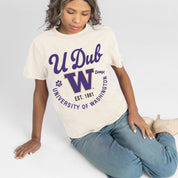WASHINGTON HUSKIES YOU KNOW OUR NAME CLASSIC FIT COTTON BLEND CREWNECK TEE