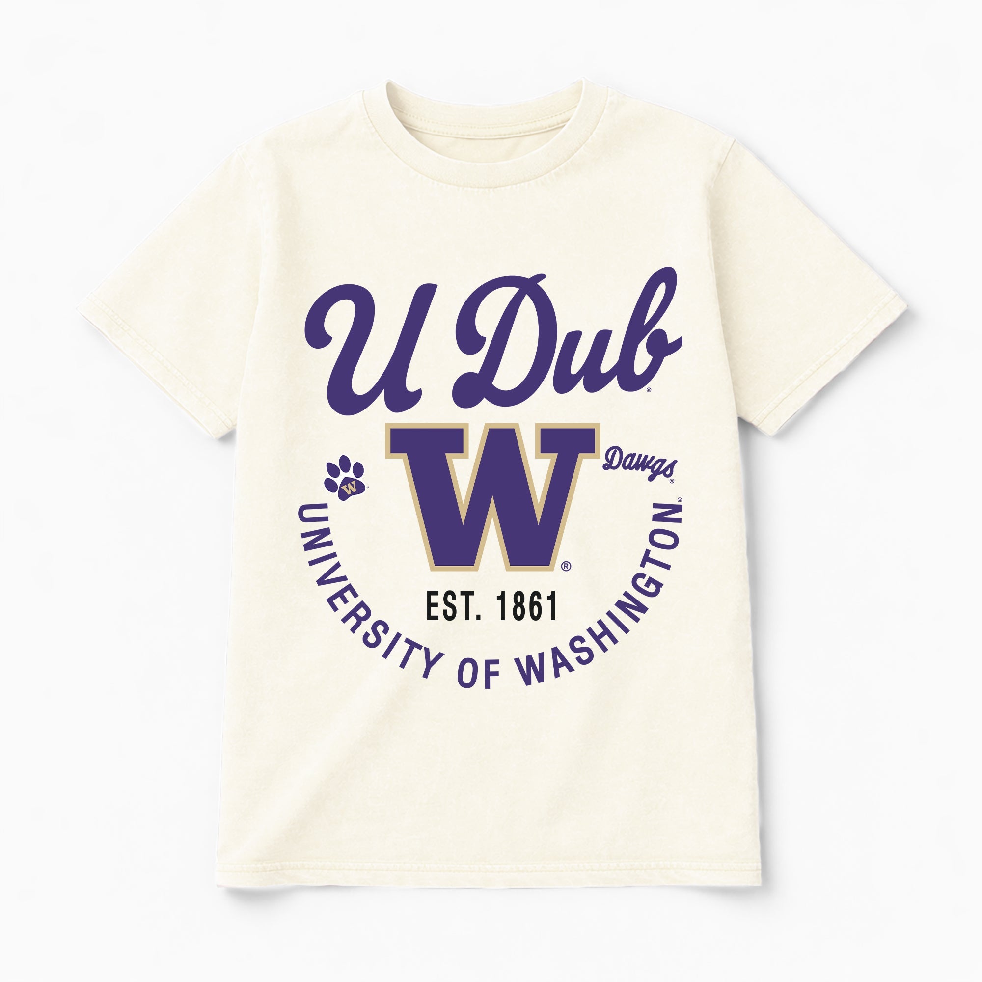 WASHINGTON HUSKIES YOU KNOW OUR NAME CLASSIC FIT COTTON BLEND CREWNECK TEE
