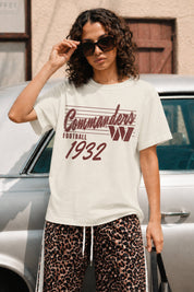 WASHINGTON COMMANDERS OLD SCHOOL CLASSIC FIT COTTON BLEND CREWNECK TEE