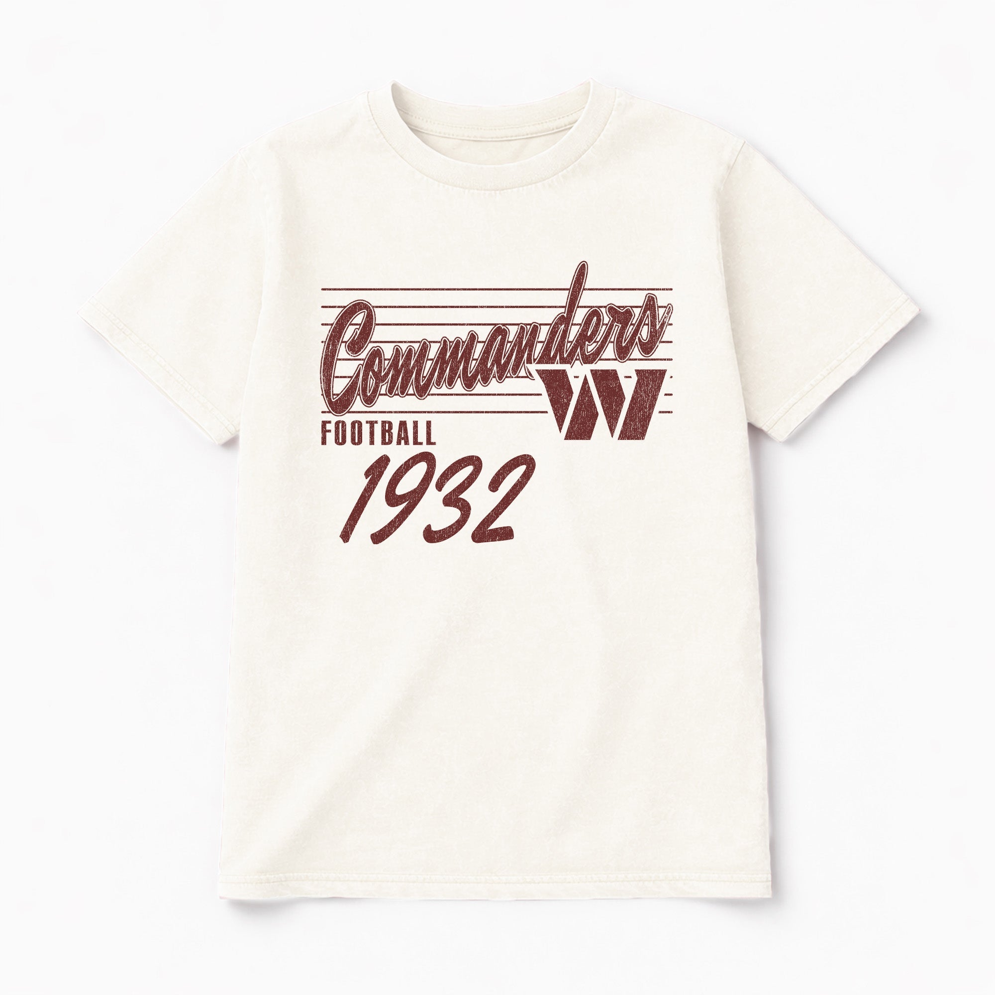 WASHINGTON COMMANDERS OLD SCHOOL CLASSIC FIT COTTON BLEND CREWNECK TEE