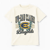 WISCONSIN-EAU CLAIRE BLUGOLDS RAISED ON VICTORY CLASSIC FIT COTTON BLEND CREWNECK TEE