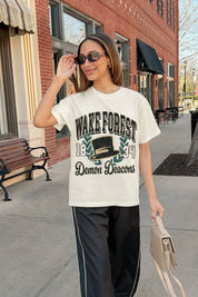 WAKE FOREST DEMON DEACONS RAISED ON VICTORY CLASSIC FIT COTTON BLEND CREWNECK TEE