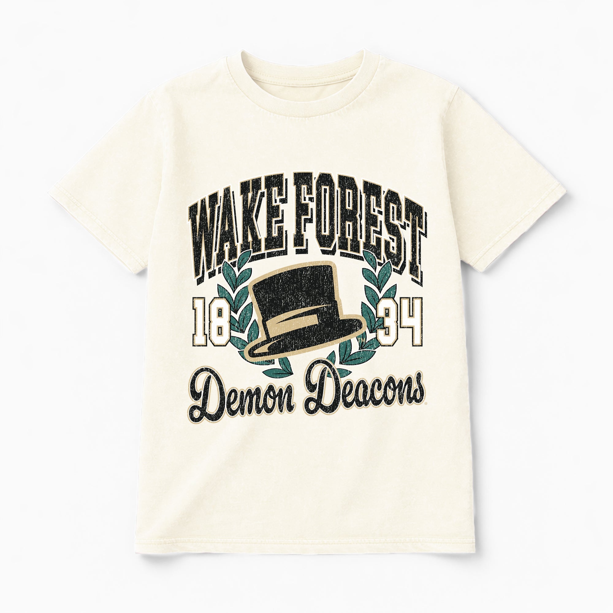 WAKE FOREST DEMON DEACONS RAISED ON VICTORY CLASSIC FIT COTTON BLEND CREWNECK TEE
