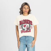 WISCONSIN BADGERS RAISED ON VICTORY CLASSIC FIT COTTON BLEND CREWNECK TEE