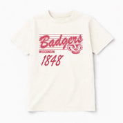 WISCONSIN BADGERS OLD SCHOOL CLASSIC FIT COTTON BLEND CREWNECK TEE