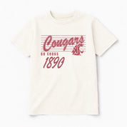 WASHINGTON STATE COUGARS OLD SCHOOL CLASSIC FIT COTTON BLEND CREWNECK TEE
