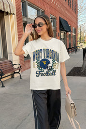 WEST VIRGINIA MOUNTAINEERS RAISED ON VICTORY CLASSIC FIT COTTON BLEND CREWNECK TEE