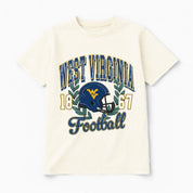WEST VIRGINIA MOUNTAINEERS RAISED ON VICTORY CLASSIC FIT COTTON BLEND CREWNECK TEE