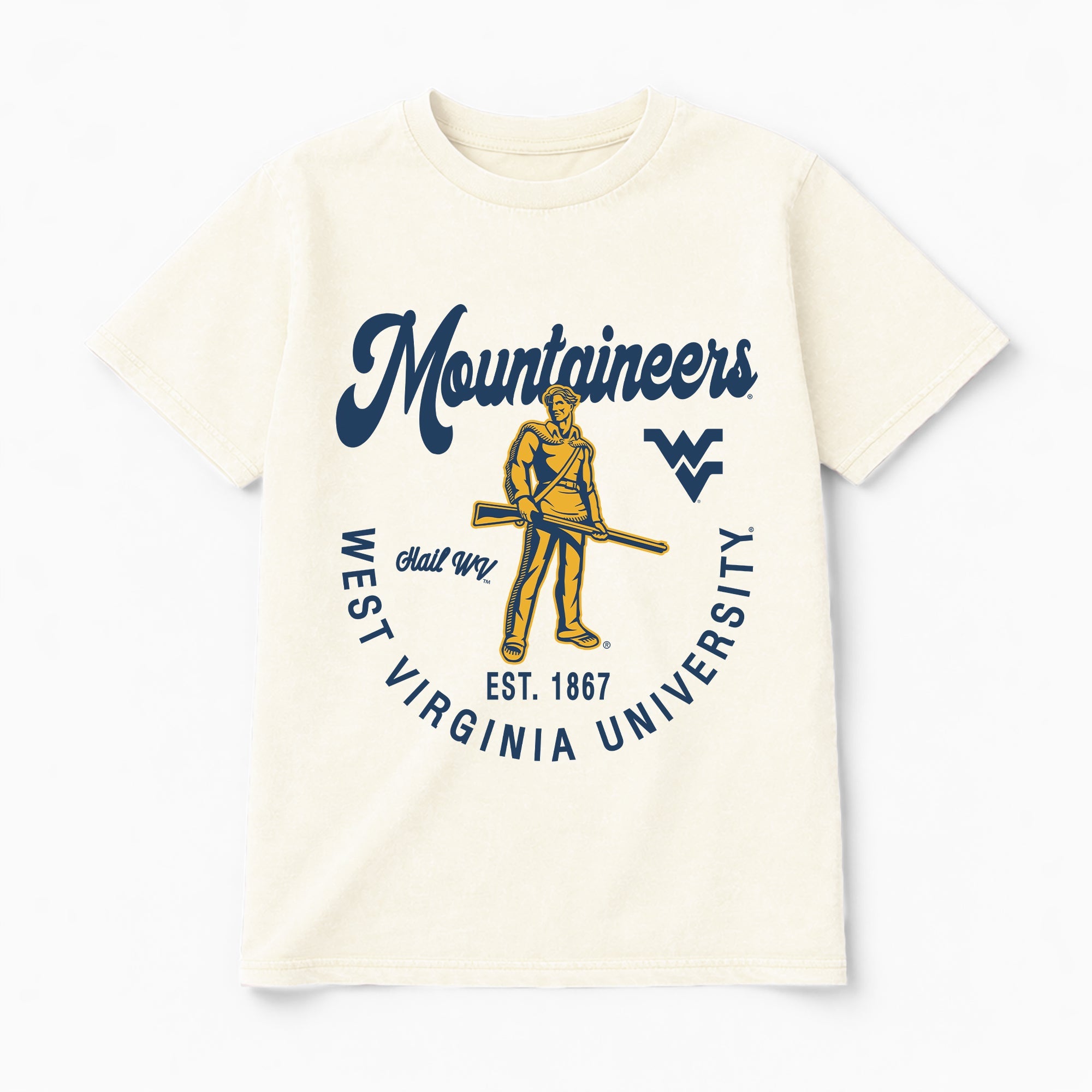 WEST VIRGINIA MOUNTAINEERS YOU KNOW OUR NAME CLASSIC FIT COTTON BLEND CREWNECK TEE