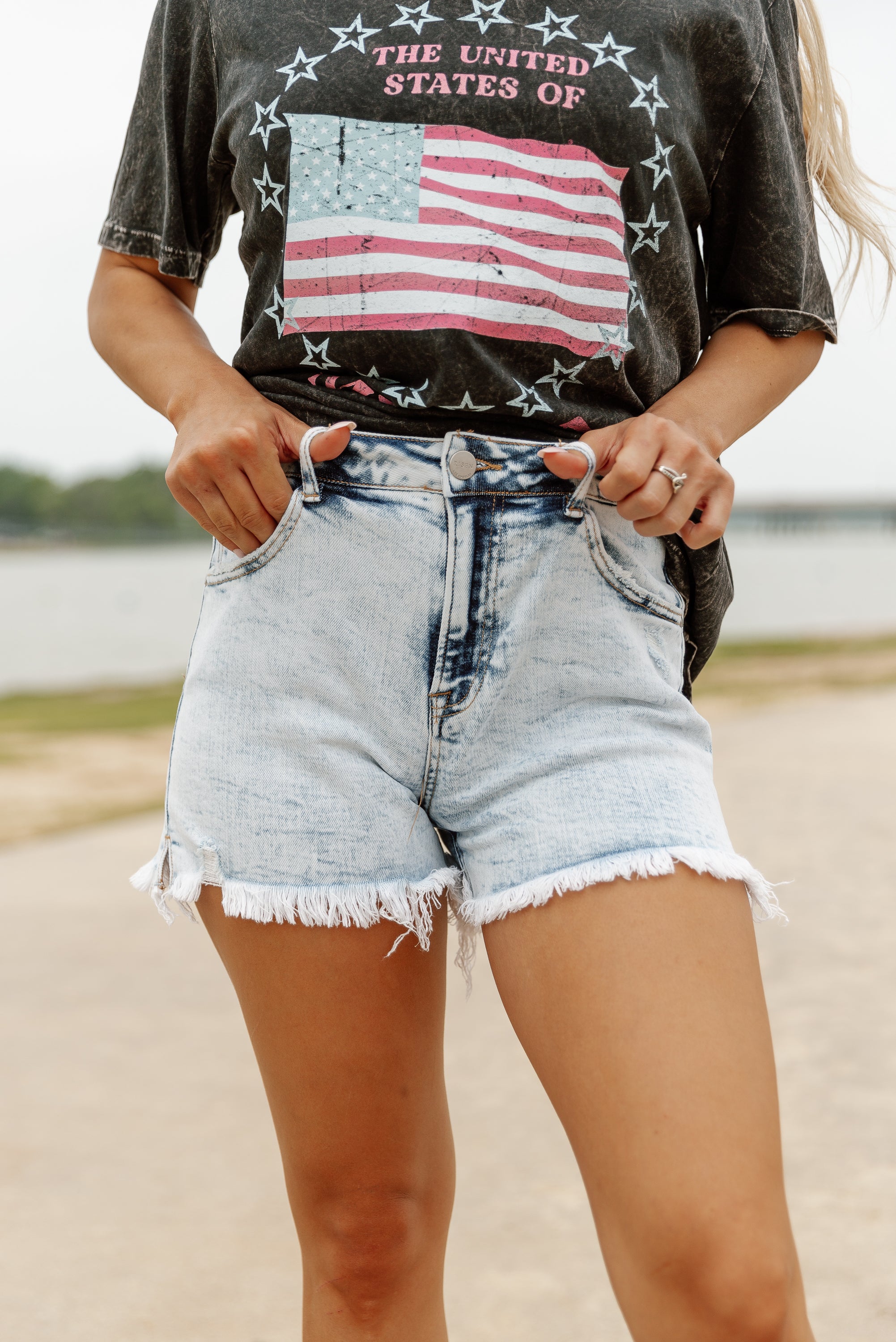 Retro Revival Acid Wash Denim Shorts | Gameday Couture – Gameday
