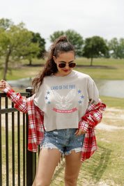 LAND OF THE FREE CLASSIC CROP TEE