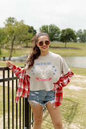 LAND OF THE FREE CLASSIC CROP TEE