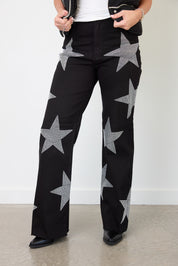 STARGAZER RHINESTONE EMBELLISHED WIDE LEG JEANS