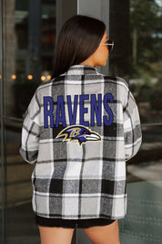 BALTIMORE RAVENS FIELDSIDE FUN JENKINS PLAID OVERSHIRT