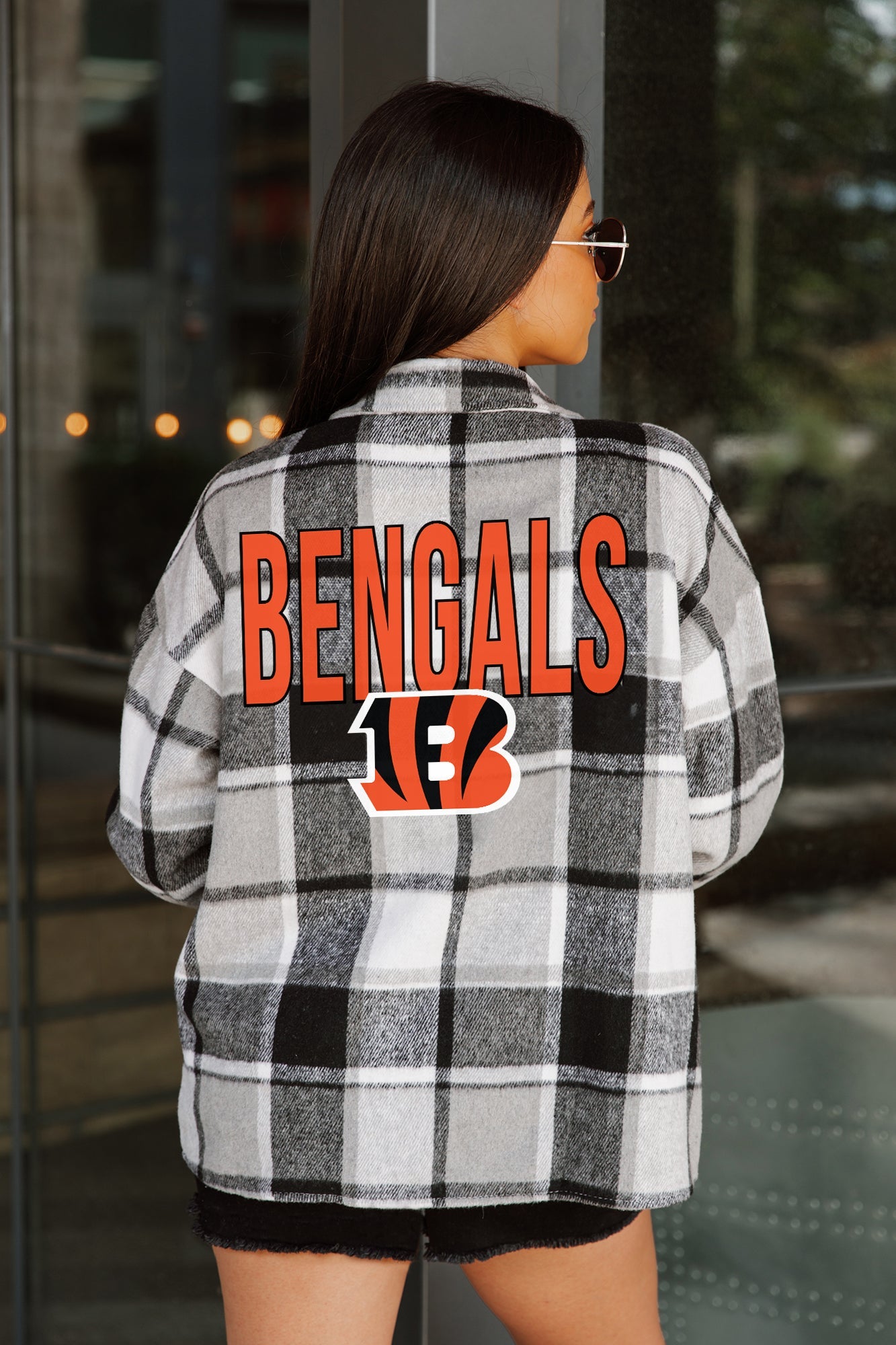 CINCINNATI BENGALS FIELDSIDE FUN JENKINS PLAID OVERSHIRT
