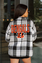 CINCINNATI BENGALS FIELDSIDE FUN JENKINS PLAID OVERSHIRT