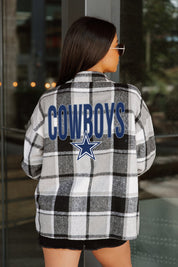 DALLAS COWBOYS FIELDSIDE FUN JENKINS PLAID OVERSHIRT