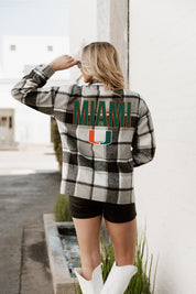 MIAMI HURRICANES MAD FOR PLAID JENKINS PLAID OVERSHIRT