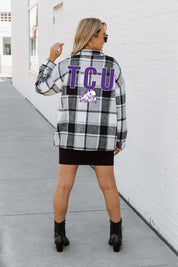 TCU HORNED FROGS MAD FOR PLAID JENKINS PLAID OVERSHIRT