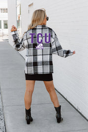 TCU HORNED FROGS MAD FOR PLAID JENKINS PLAID OVERSHIRT