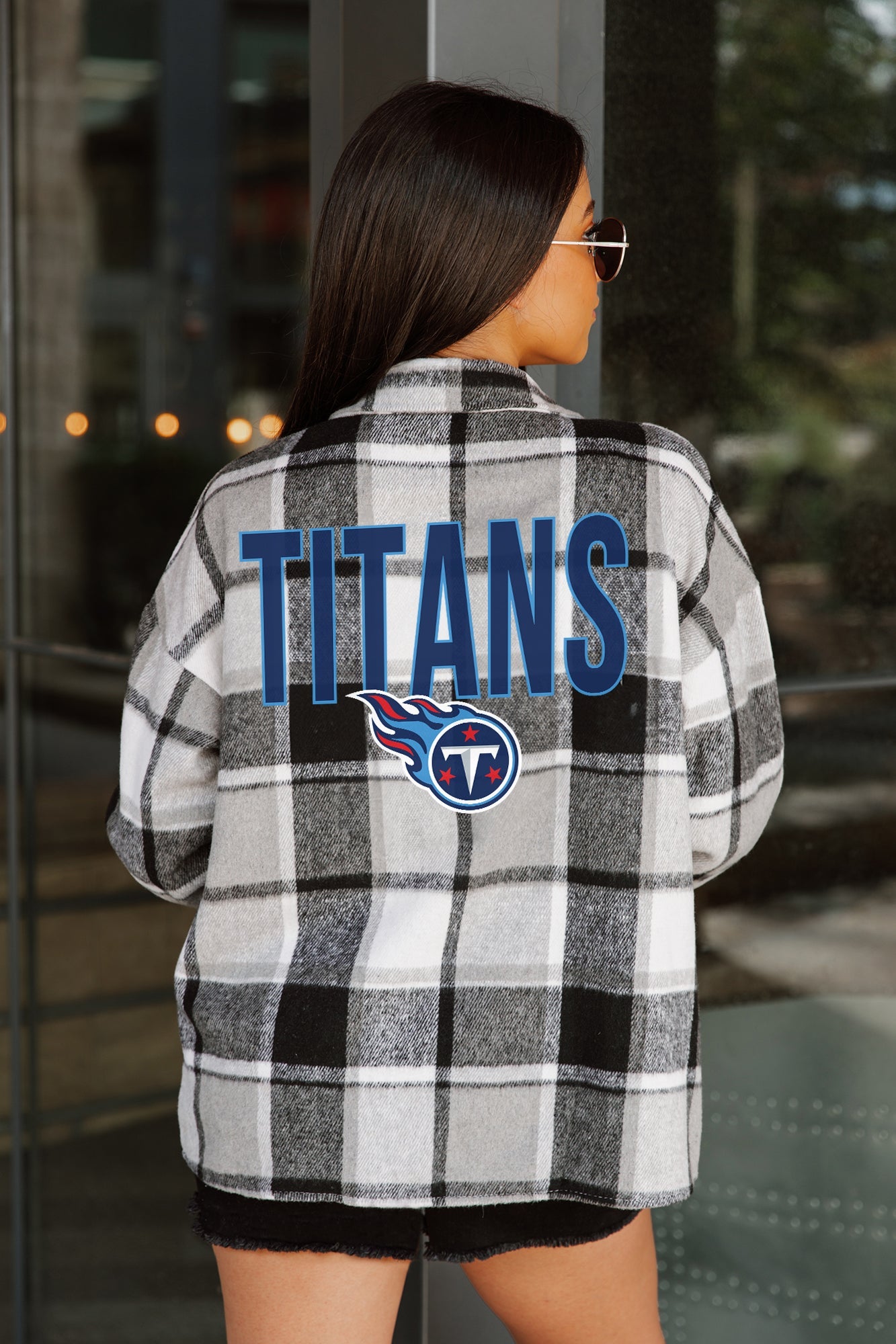 TENNESSEE TITANS FIELDSIDE FUN JENKINS PLAID OVERSHIRT