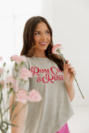ROM COMS & ROSÉ VINTAGE WASH BOYFRIEND TEE