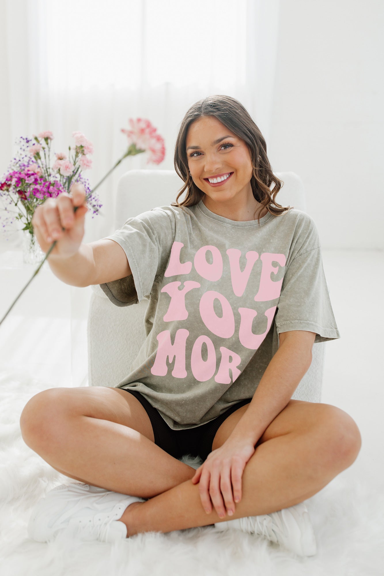 GROOVY LOVE YOU MORE VINTAGE WASH BOYFRIEND TEE