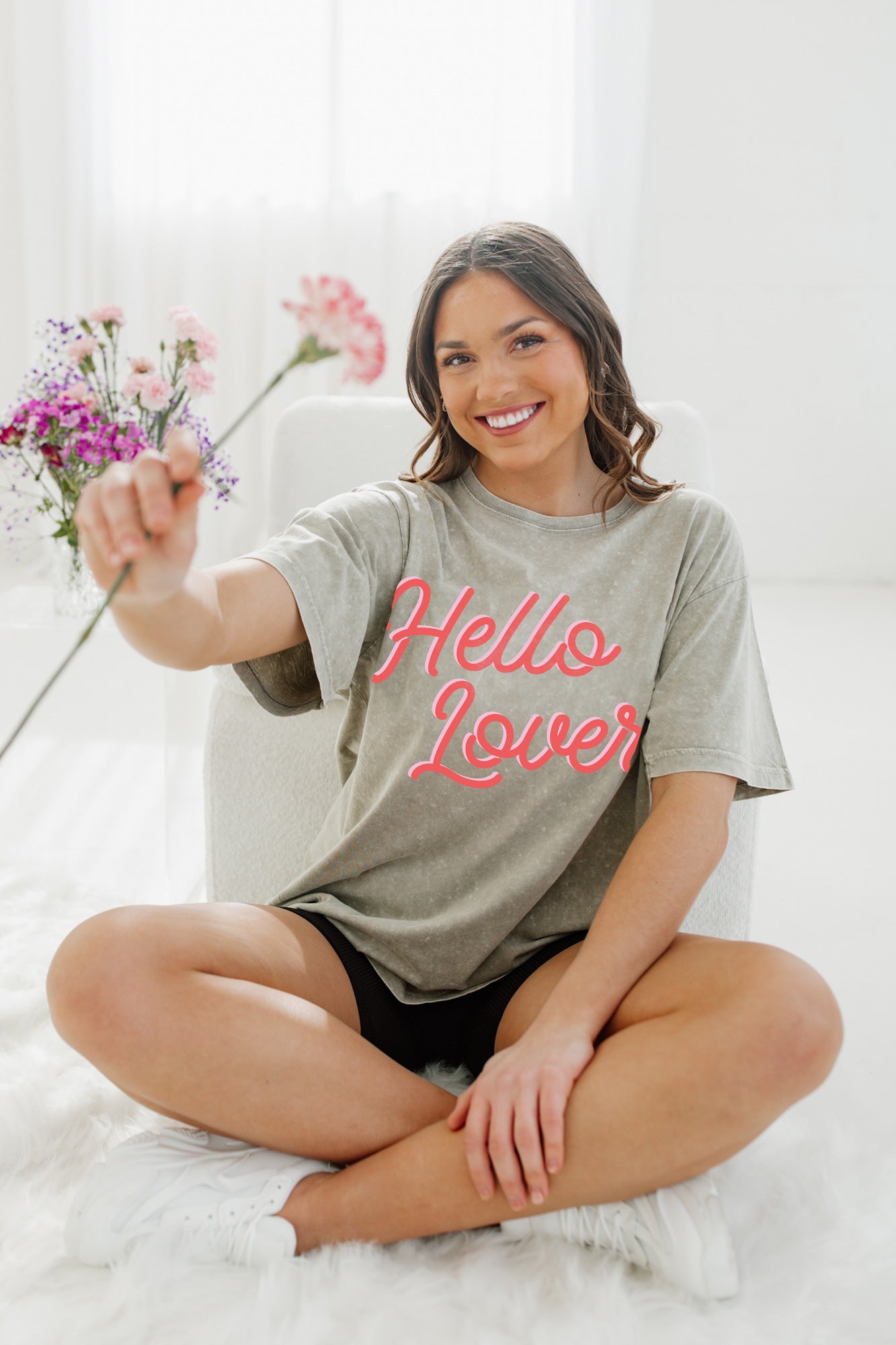 HELLO LOVER VINTAGE WASH BOYFRIEND TEE