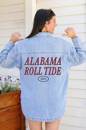 ALABAMA CRIMSON TIDE OVERSIZED DENIM JACKET